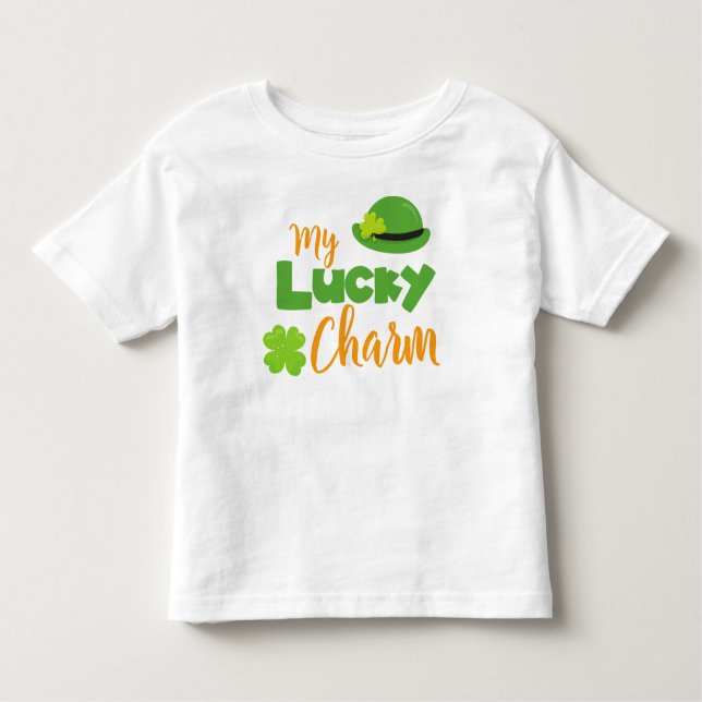 Saint patrick's day, Leprechaun Hat, Lucky Charm T Shirt (Framsida)