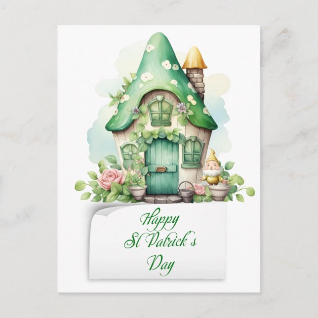 Saint patrick's day Leprechaun House Helg Vykort (Framsida)