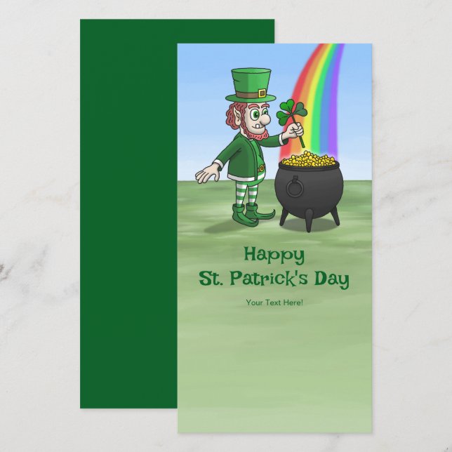 Saint Patrick's Day Leprechaun Kort (Fram/baksida)