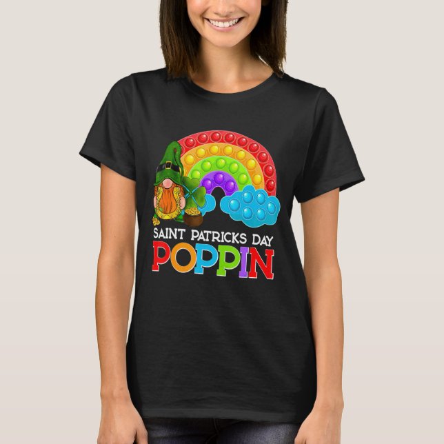 Saint Patricks Day Leprechaun Rainbow Pop It Fidge T Shirt (Framsida)