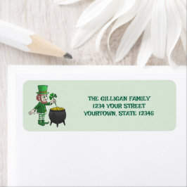 Saint Patrick's Day Leprechaun Returadress Etikett