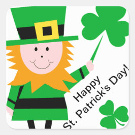 Saint patrick's day Leprechaun Shamrock Stickers Fyrkantigt Klistermärke