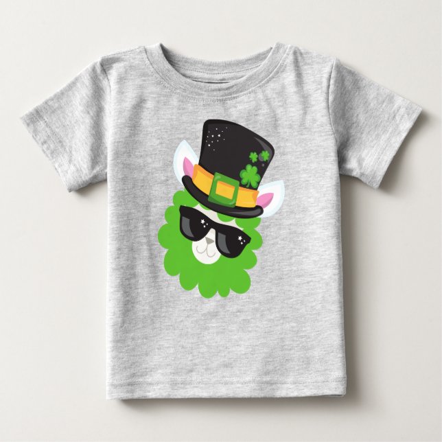 Saint patrick's day, Llama, Alpaca, Leprechaun Hat T Shirt (Framsida)