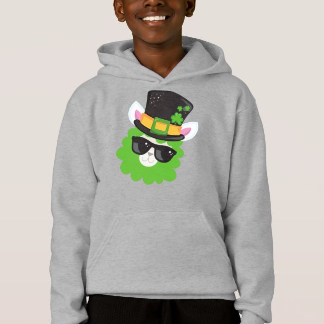 Saint patrick's day, Llama, Alpaca, Leprechaun Hat T Shirt (Framsida)