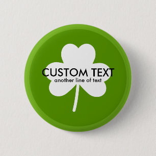 Saint patrick's day Lucky Grönt Klöver Anpassnings Knapp