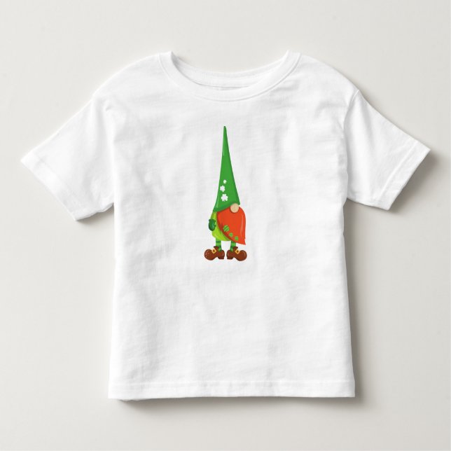 Saint patrick's day, Lucky Klöver, Cute Gnome T Shirt (Framsida)