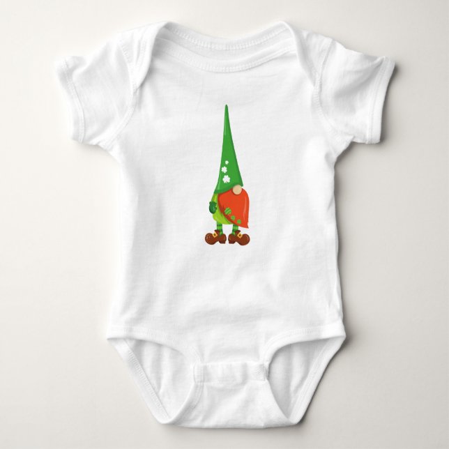 Saint patrick's day, Lucky Klöver, Cute Gnome T Shirt (Framsida)