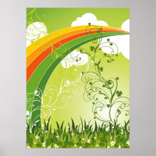 Saint patrick's day Lucky Klöver Shamrock Irish Poster