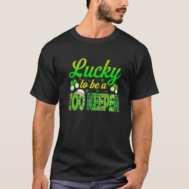 Saint patrick's day Lucky som djurparksspelare T Shirt (Framsida)