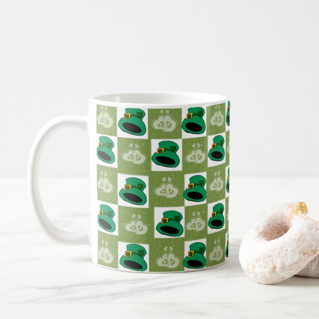 Saint patrick's day Mugg Hats White Hearts (Med munk)