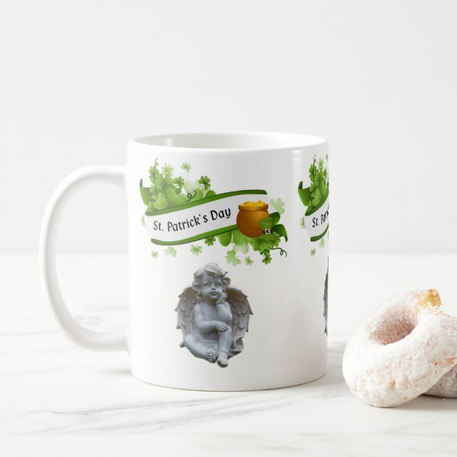 Saint Patrick's Day Muggel Ängel Kaffemugg (Med munk)