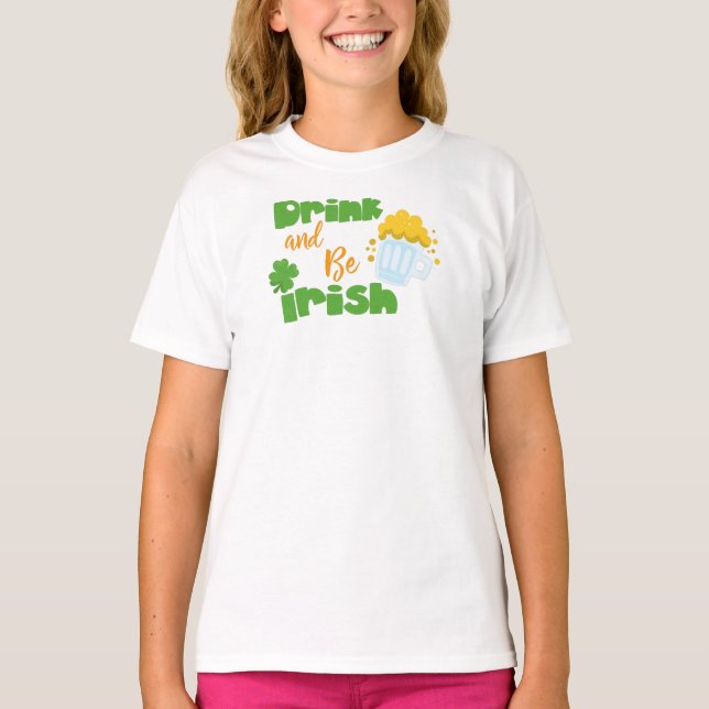 Saint patrick's day, öl, dryck och var iriska t shirt (Framsida)