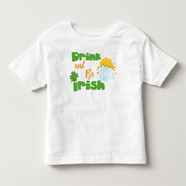 Saint patrick's day, öl, dryck och var iriska t shirt (Framsida)