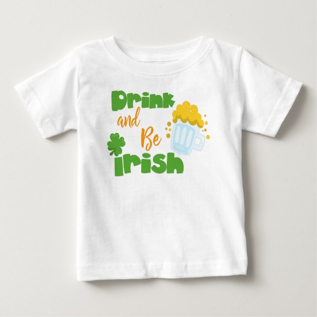 Saint patrick's day, öl, dryck och var iriska t shirt (Framsida)