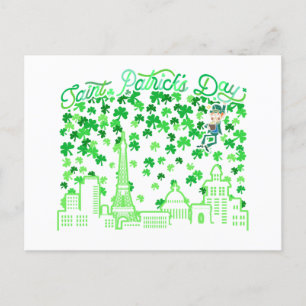 Saint patrick's day Paris Frankrike Vykort