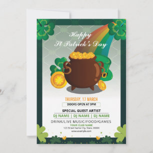 Saint patrick's day-part - inbjudan - Flyer
