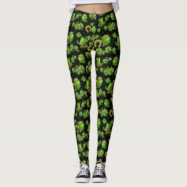 Saint patrick's day Pop Mode Leggings (Framsida)