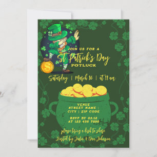 Saint patrick's day Potluck St patty's Block Party Inbjudningar