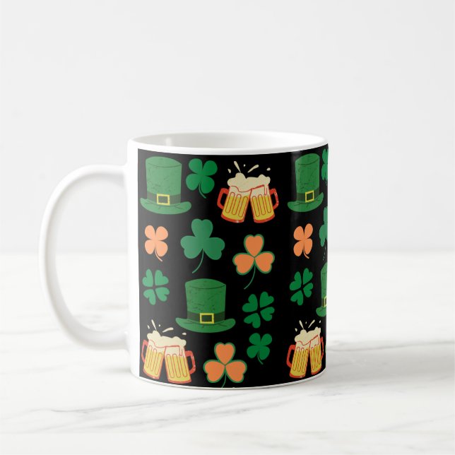 Saint patrick's day, rolig öl, charm kaffemugg (Vänster)