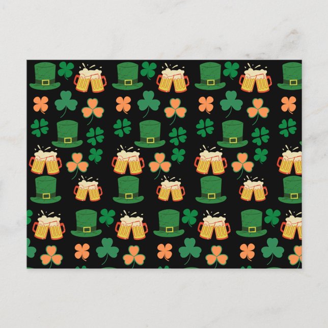 Saint patrick's day, rolig öl, charm vykort (Framsida)