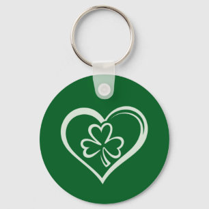 Saint Patrick's Day Roligt Shamrock Hjärtat Irländ Nyckelring