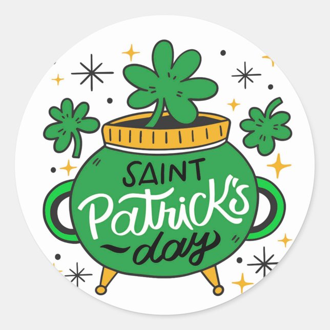 Saint patrick's day runt klistermärke (Skapare uppladdad)