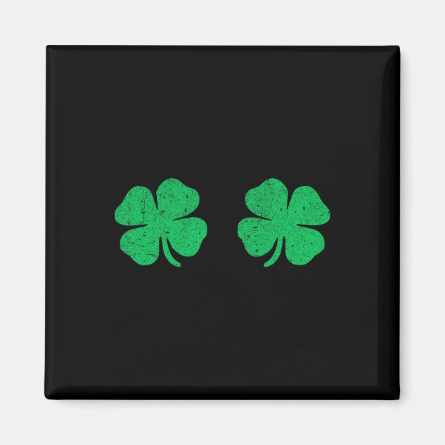 Saint Patricks Day Shamrock Bröst St.patrick's Da Magnet (Framsidan)