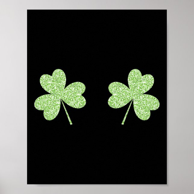 Saint Patricks Day Shamrock Bröst St.patrick's Da Poster (Framsidan)