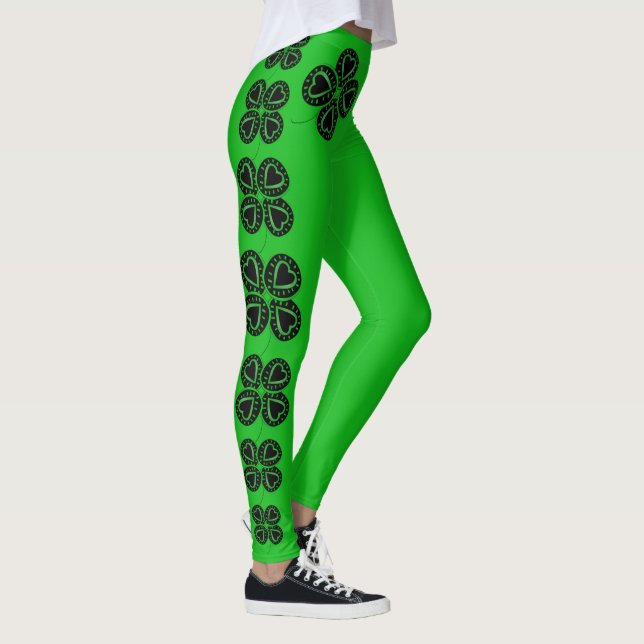 Saint patrick's day Shamrock Heart Leggings 2 (Höger)