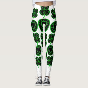 saint patrick's day Shamrock Heart Leggings 4