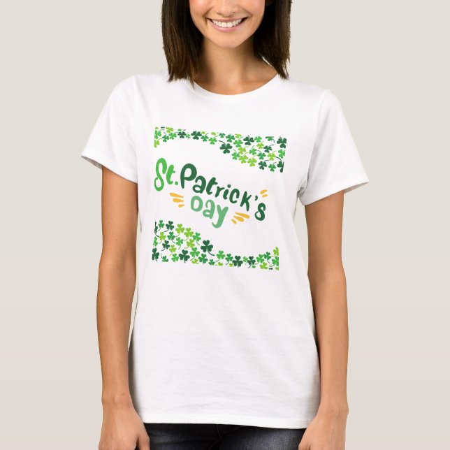 Saint Patrick's Day,Shamrock,Irländska T Shirt (Framsida)