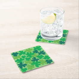 Saint Patrick's Day Shamrock-klöver Pappersunderlä Underlägg Papper Kvadrat