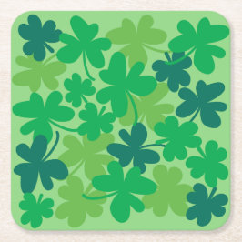 Saint Patrick's Day Shamrock-klöver Pappersunderlä Underlägg Papper Kvadrat