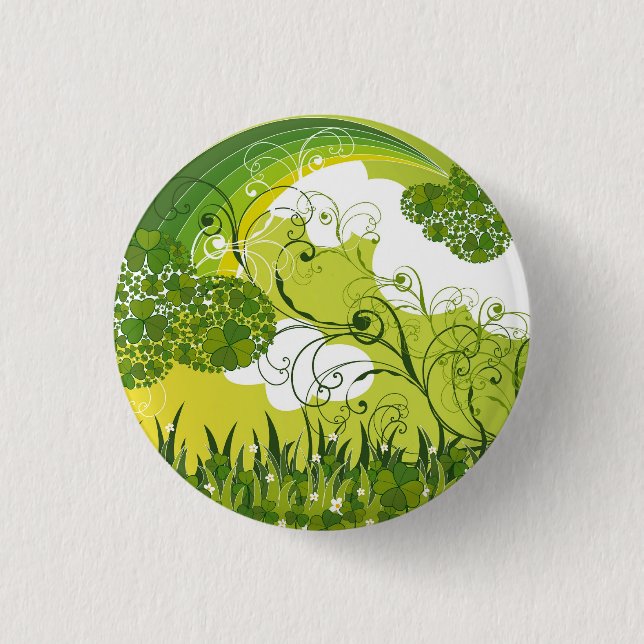 Saint patrick's day Shamrock Lucky Klöver Button Knapp (Framsida)
