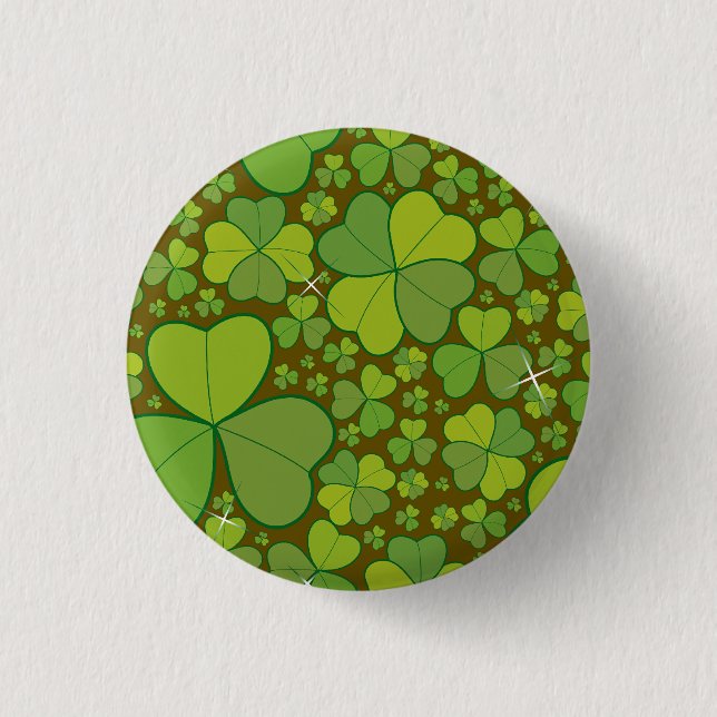 Saint patrick's day Shamrock Lucky Klöver Button Knapp (Framsida)