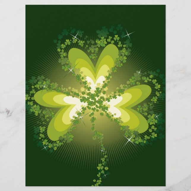 Saint patrick's day Shamrock Lucky Klöver Löv Reklamblad (Framsidan)
