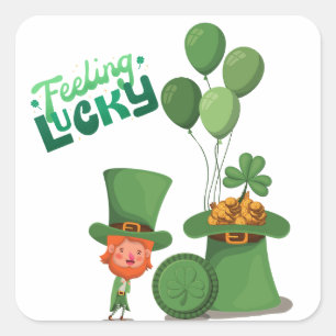Saint Patrick's Day,Shamrock på svenska Fyrkantigt Klistermärke