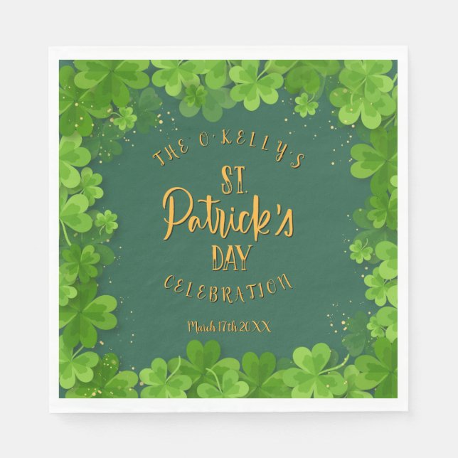 Saint patrick's day Shamrock Party Pappersservett (Framsidan)