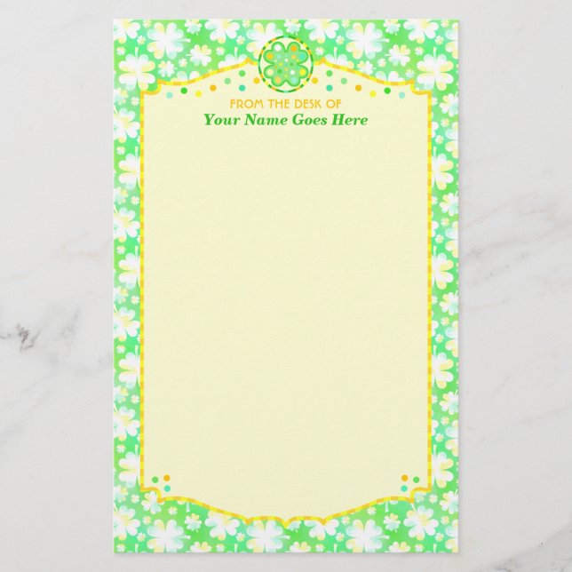 Saint patrick's day Shamrocks Retro Watercolor Brevpapper (Framsida)