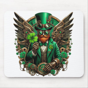 Saint patrick's day steampunk klöver musmatta