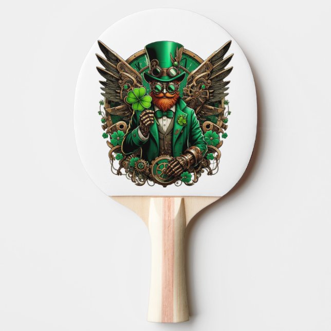 Saint patrick's day steampunk klöver pingisracket (Framsidan)