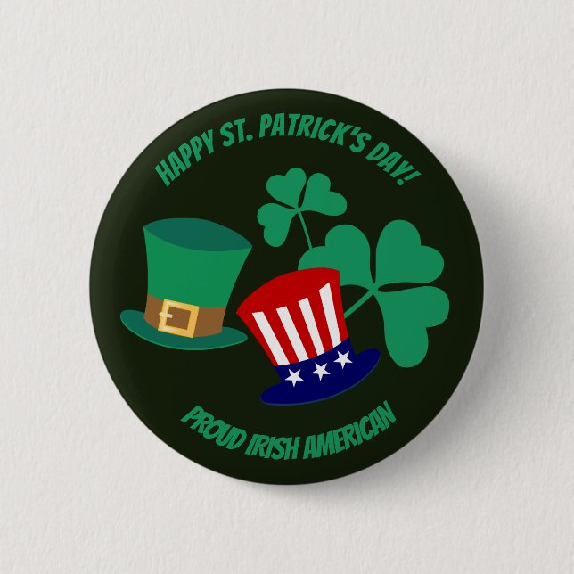 Saint patrick's day stolt Irish American Button Knapp (Framsida)