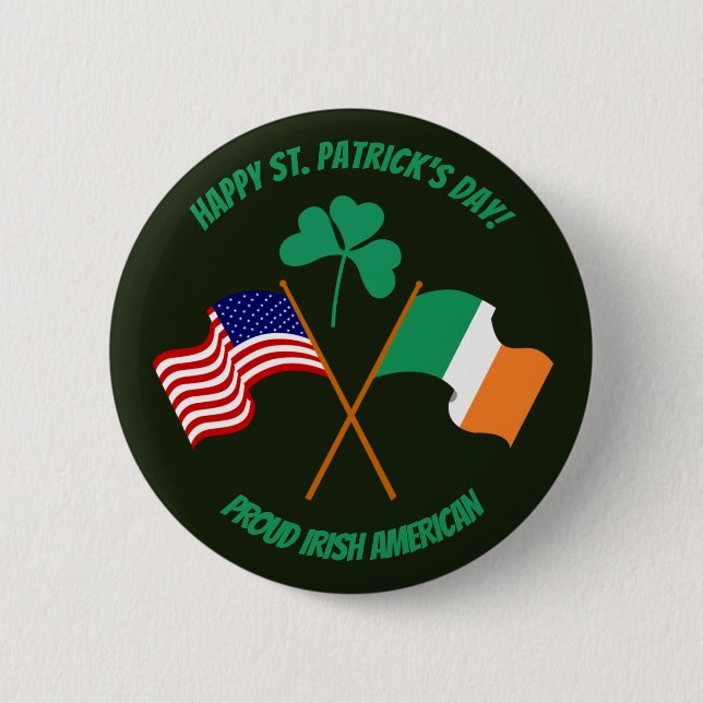 Saint patrick's day stolt Irish American Button Knapp (Framsida)