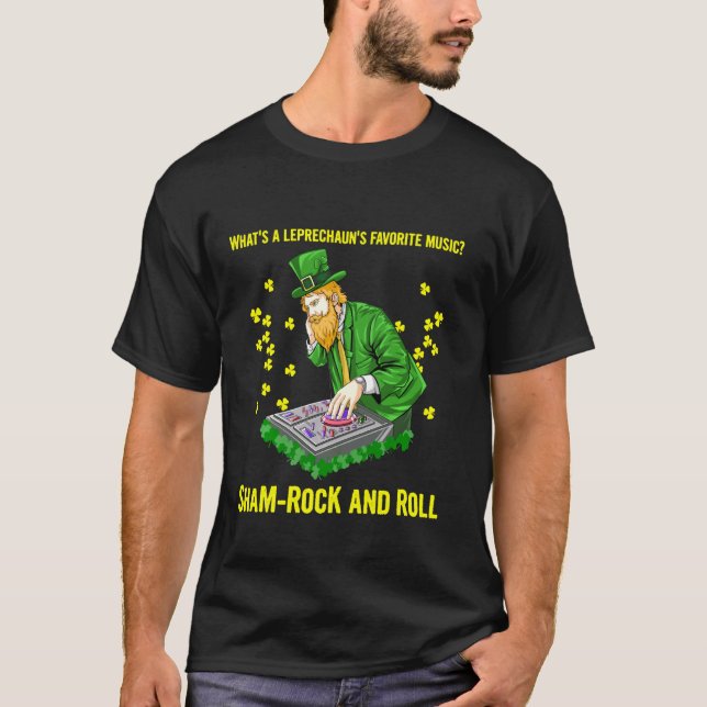 Saint Patricks Day T-Shirts Sham-Sten Dj Music Rol (Framsida)