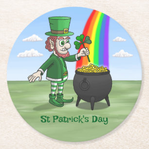 Saint Patrick's Day Tomte Underlägg Papper Rund