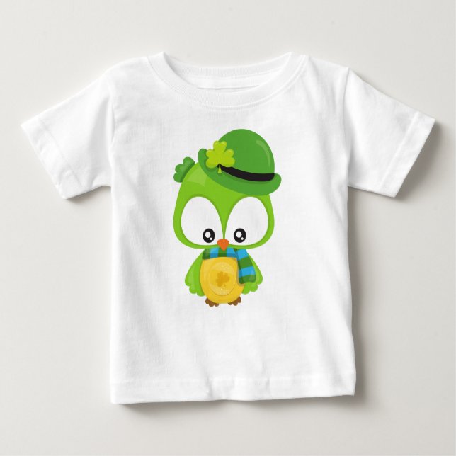 Saint patrick's day Uggla, Klöver, Leprechaun Hat T Shirt (Framsida)