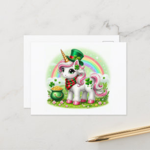 Saint Patricks Day Unicorn Vykort