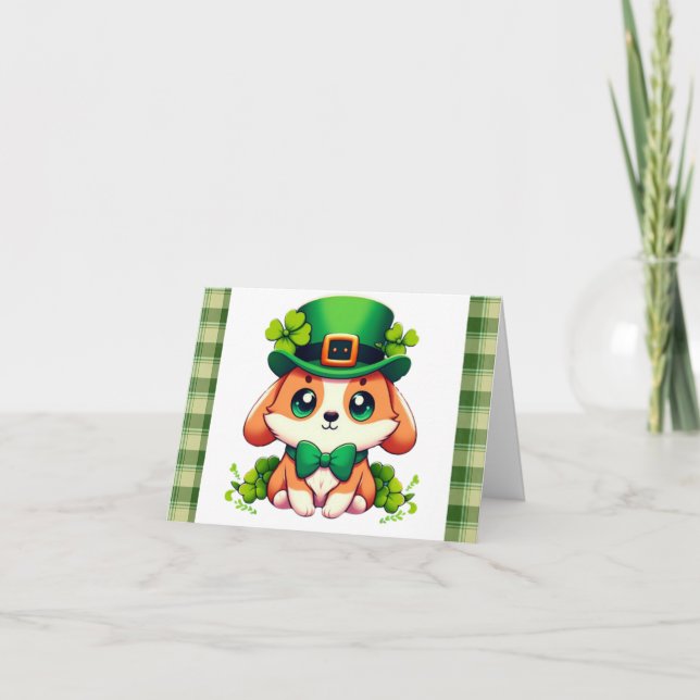 Saint Patricks Day-valp Helgkort (Framsida)