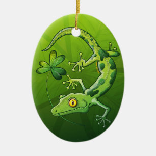 Saint patrick's dayGecko Julgransprydnad Keramik