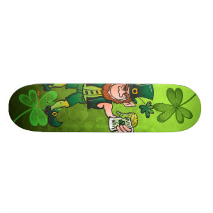 Saint patrick's daytroll som dricker öl skateboard bräda 21,5 cm